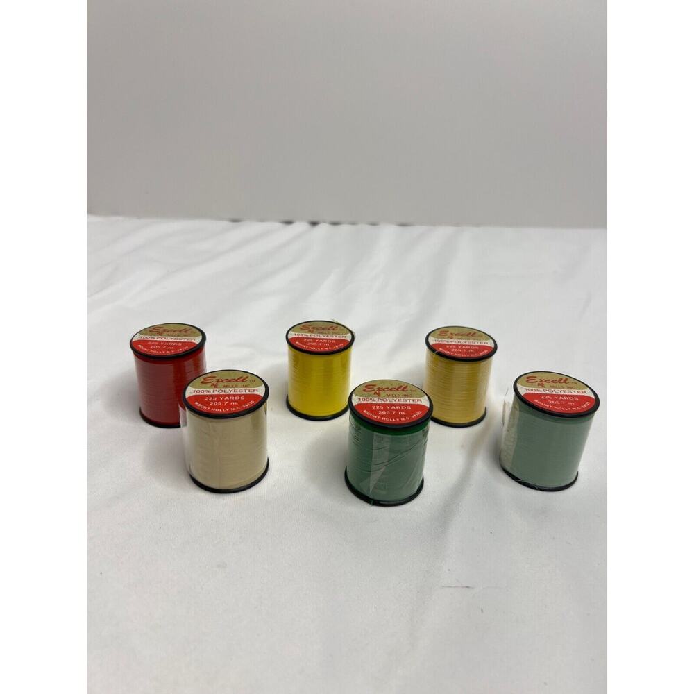 Vintage Set of 6 Excell Thread Assorted Colors NIP!!